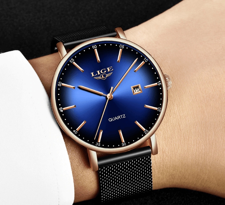 Men's Elegant  Watch With Stainless Steel Straps And Special Date Display Excellent Look Unique Design Perfect Gift
