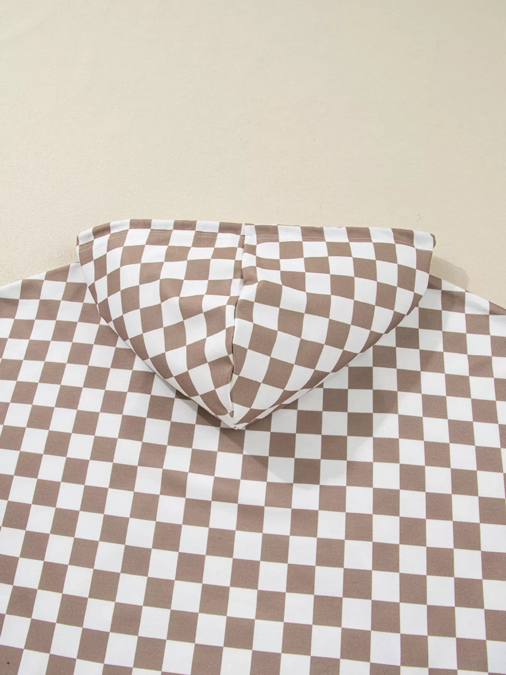 Checkered Oversized Drawstring Hoodie