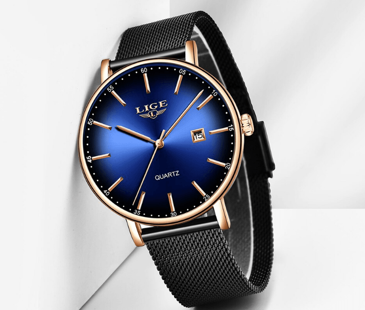 Men's Elegant  Watch With Stainless Steel Straps And Special Date Display Excellent Look Unique Design Perfect Gift