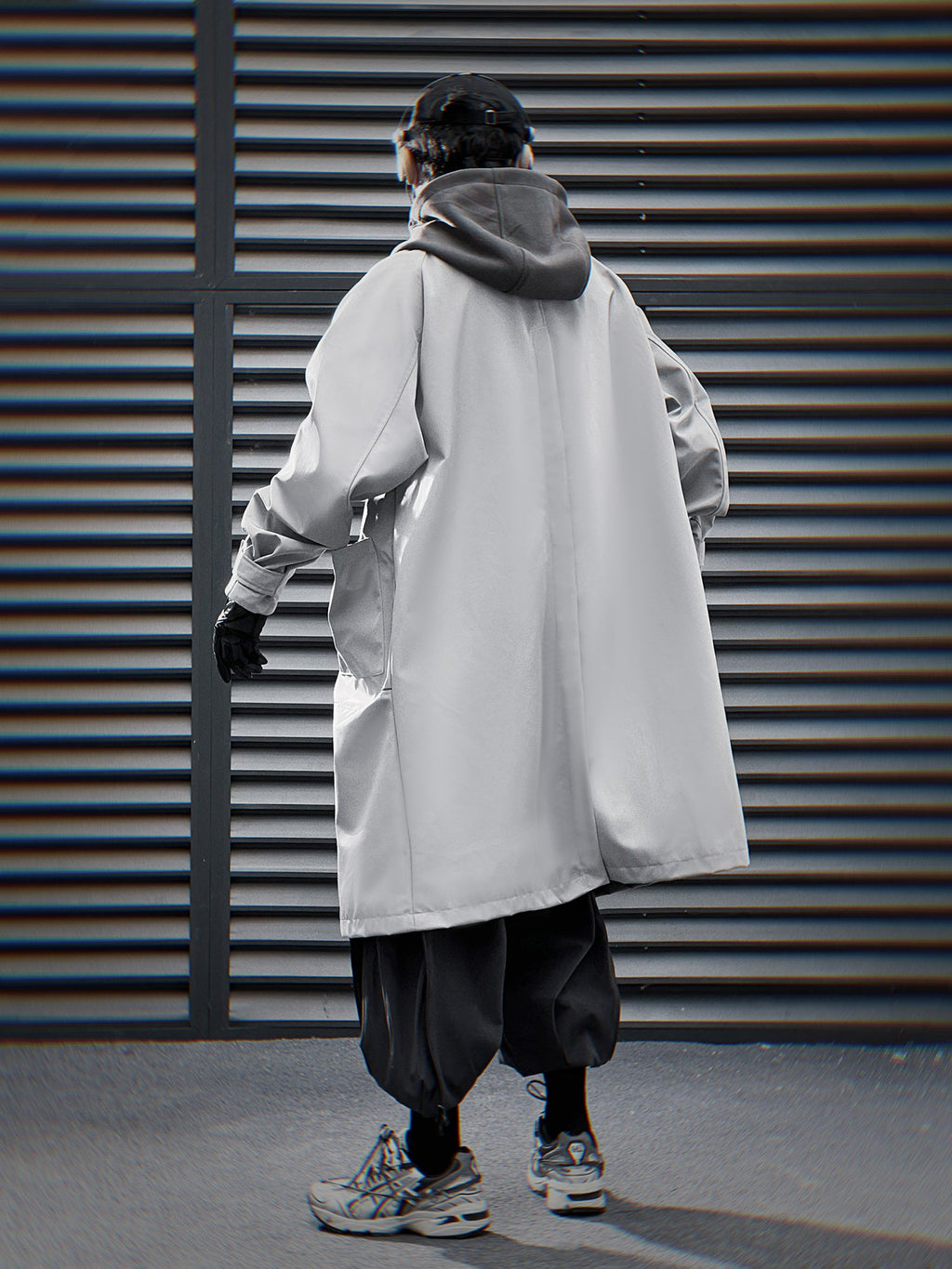 HiJ36 Grey Urban Trench Coat