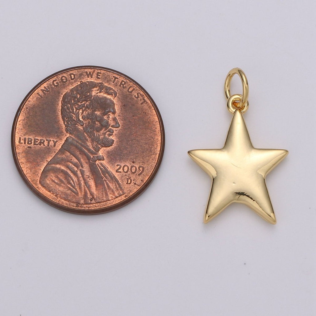 24K Gold Filled Mini Star Charms Double Sided charm for Necklace Earring Bracelet Jewelry Making Supply Celestial Jewelry D-439