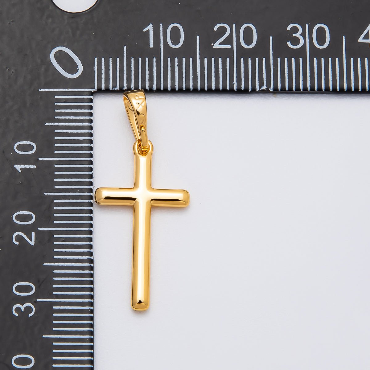 16K Gold Filled Religious Latin Cross Minimalist Christian Pendant | I095