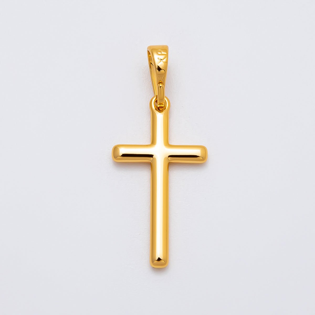16K Gold Filled Religious Latin Cross Minimalist Christian Pendant | I095