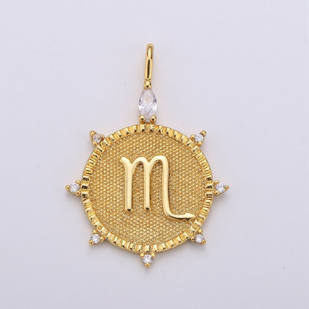 24k Gold Filled Zodiac Charms, Astrology Charms, Zodiac Necklace Charms, 12 Zodiac Charms for Jewelry Making Supply A-A1785-A-A1790