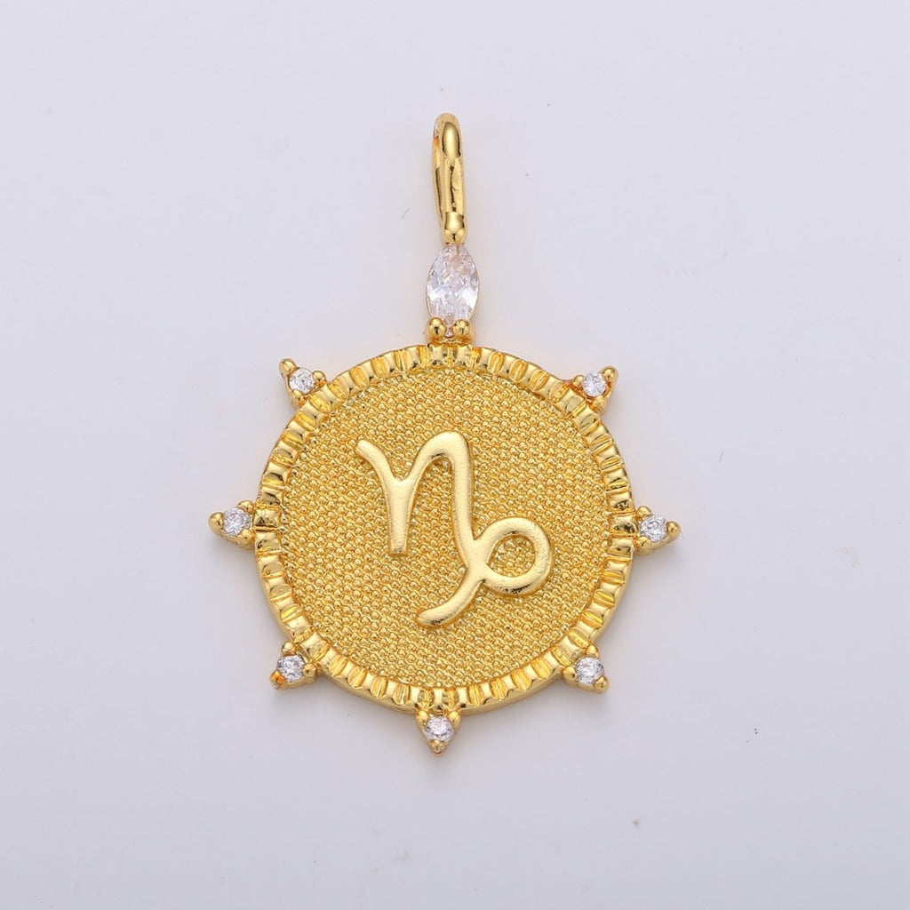 24k Gold Filled Zodiac Charms, Astrology Charms, Zodiac Necklace Charms, 12 Zodiac Charms for Jewelry Making Supply A-A1785-A-A1790