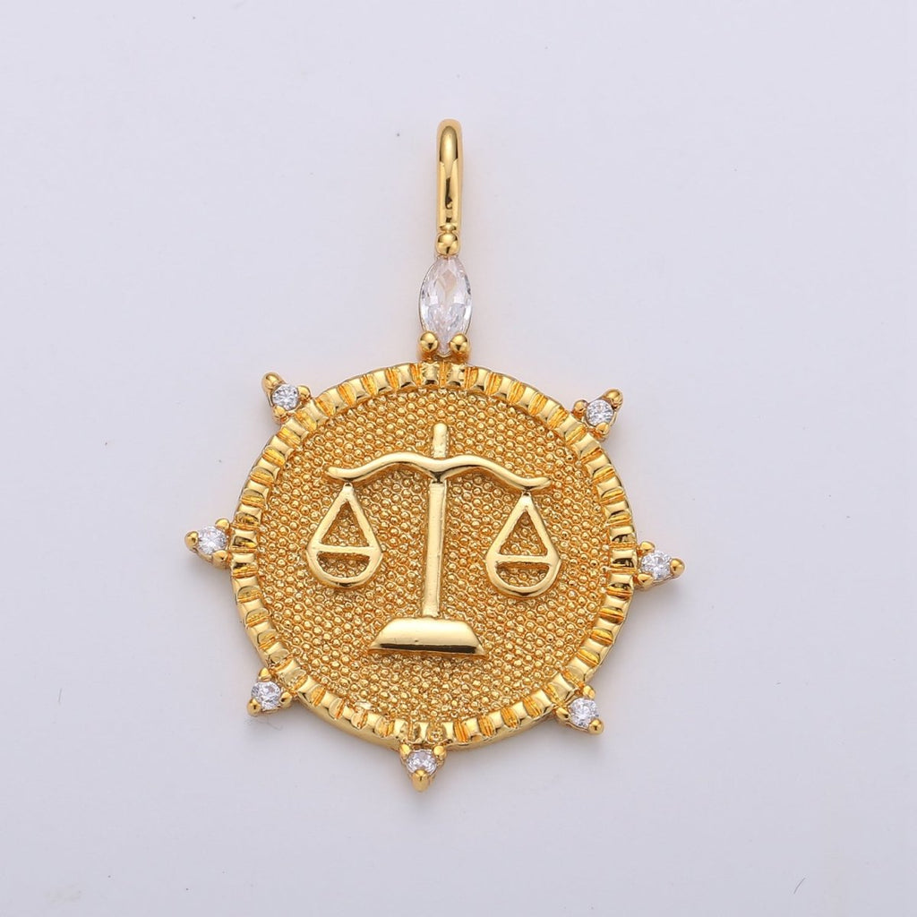 24k Gold Filled Zodiac Charms, Astrology Charms, Zodiac Necklace Charms, 12 Zodiac Charms for Jewelry Making Supply A-A1785-A-A1790