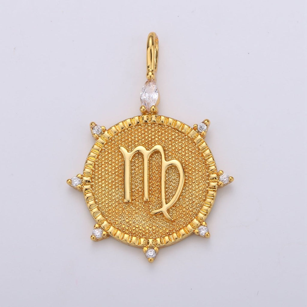 24k Gold Filled Zodiac Charms, Astrology Charms, Zodiac Necklace Charms, 12 Zodiac Charms for Jewelry Making Supply A-A1785-A-A1790