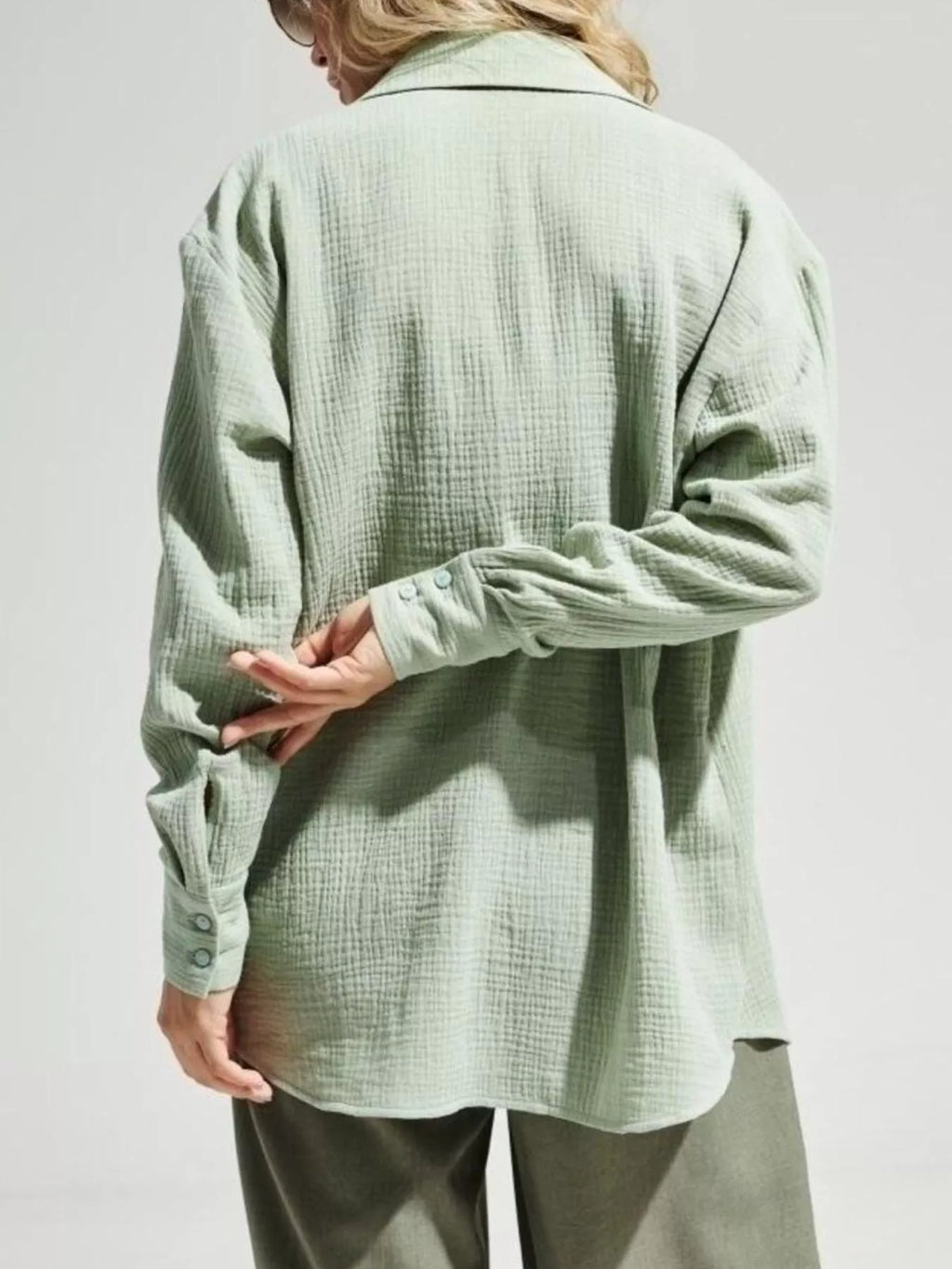 Textured Gauze Button-Down Shirt