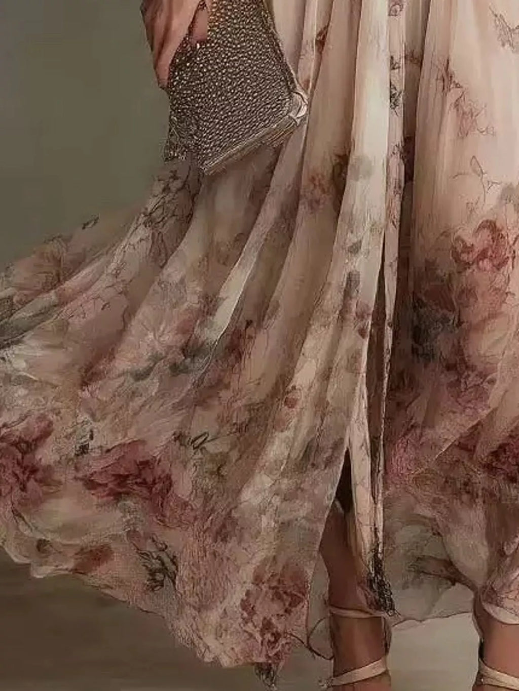Floral Print Long Sleeve Maxi Dress