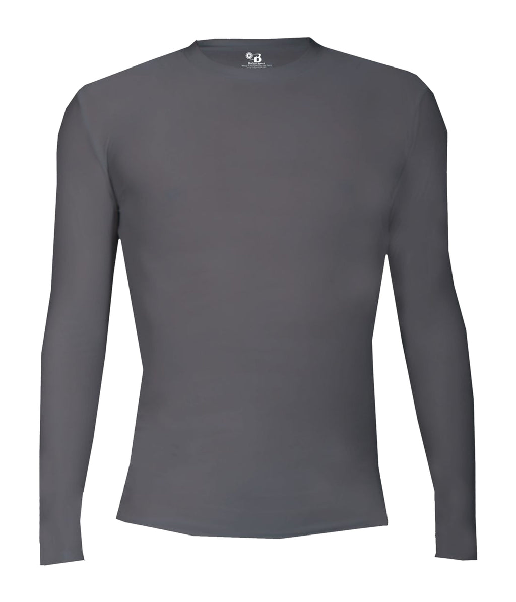 YOUTH PRO COMPRESSION LONG-SLEEVE CREW - MOISTURE-WICKING