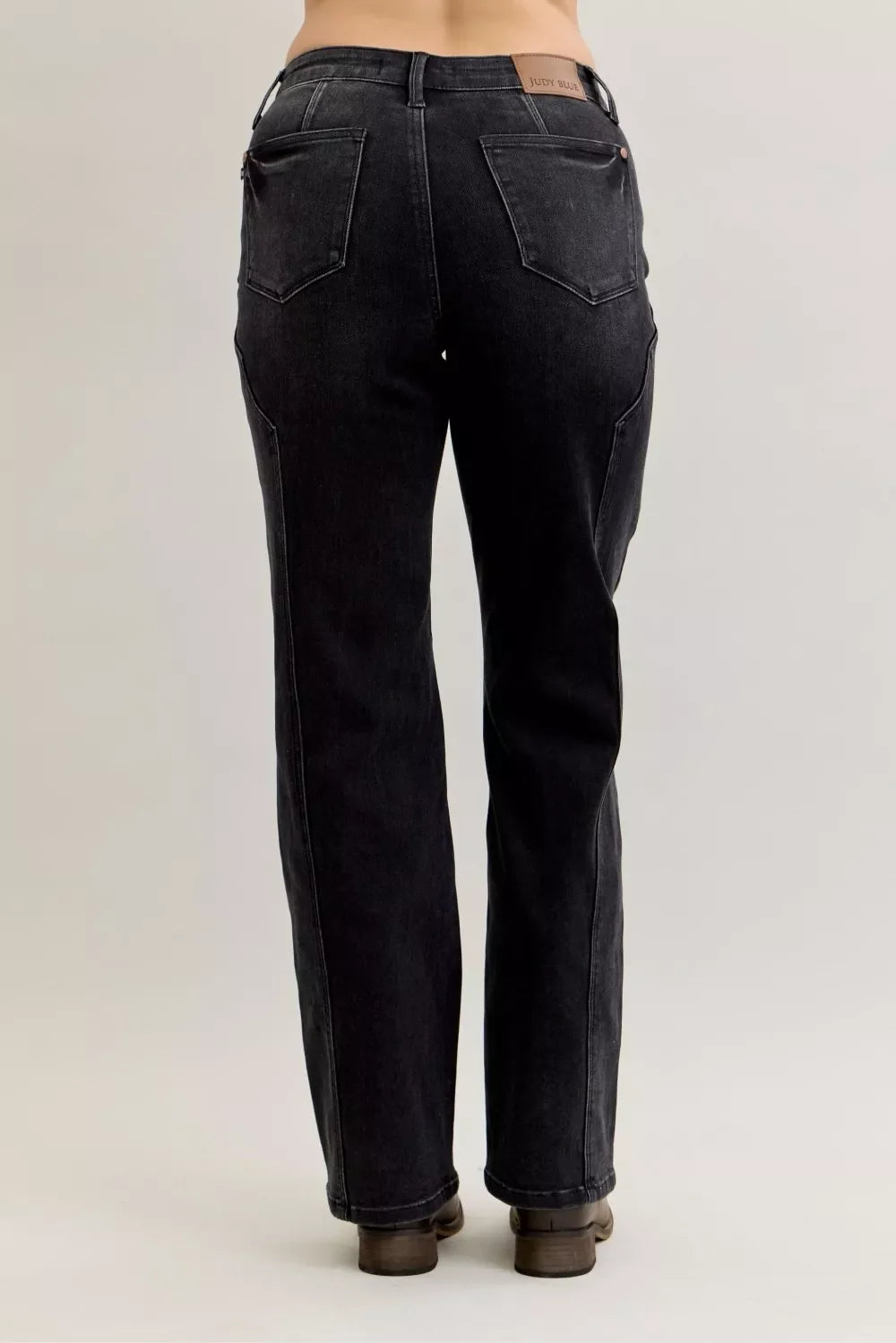 Judy Blue Mid Rise Straight Western Seam Detail Jeans