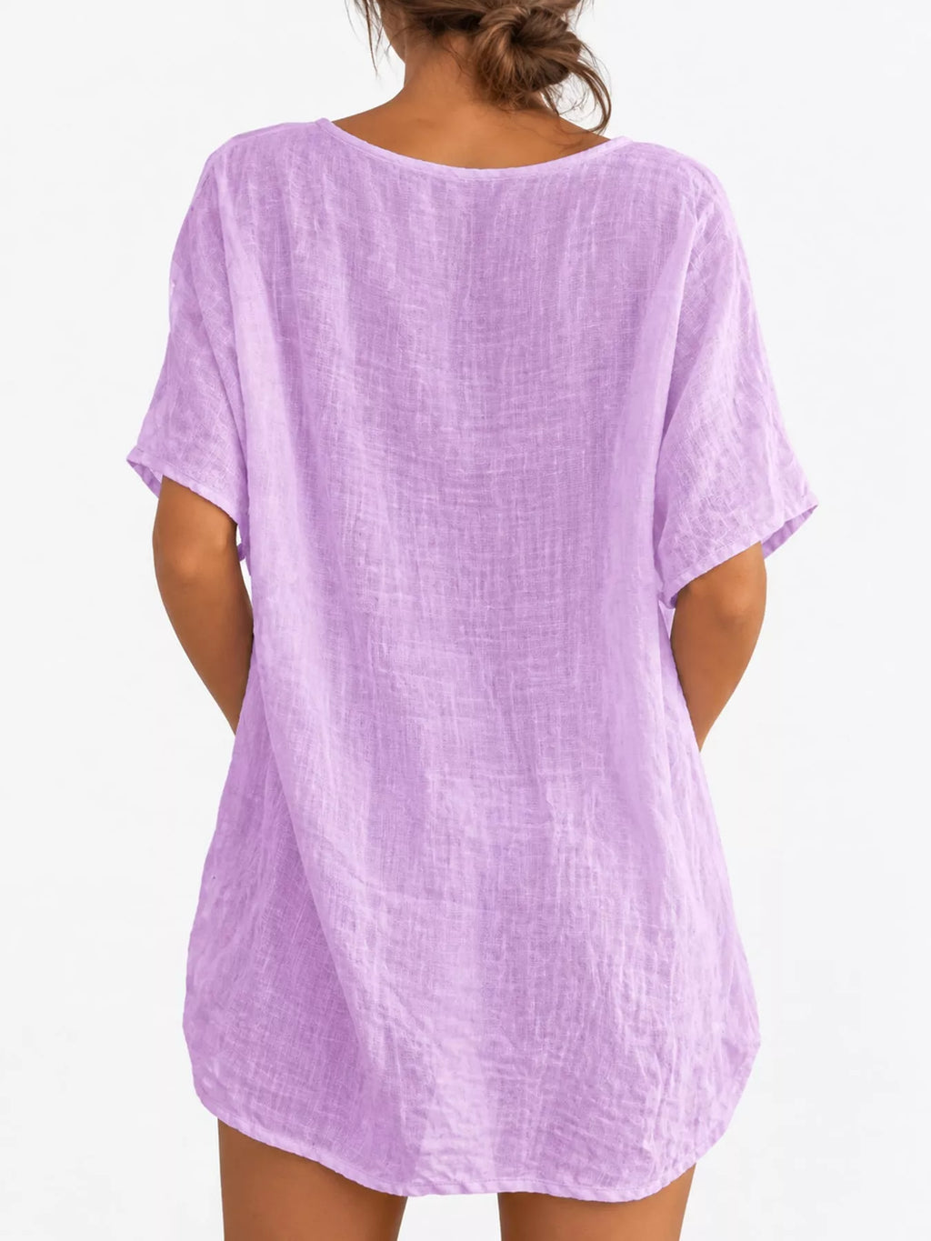 Full Size Casual Loose Fit Beach Short Sleeve Shirt Plus Size