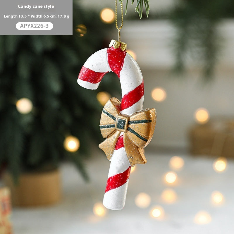 Christmas Tree Decorations Painted Plastic Christmas Pendant