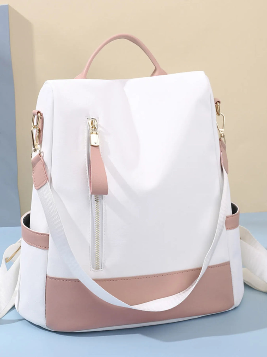 Color Block Convertible Backpack Bag