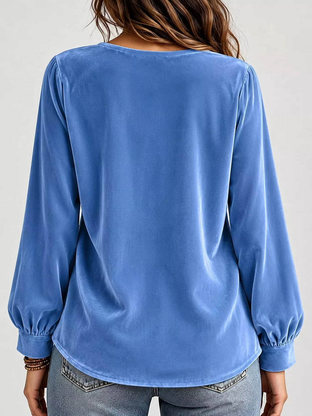Front Bow Tie Detail V-Neck Top