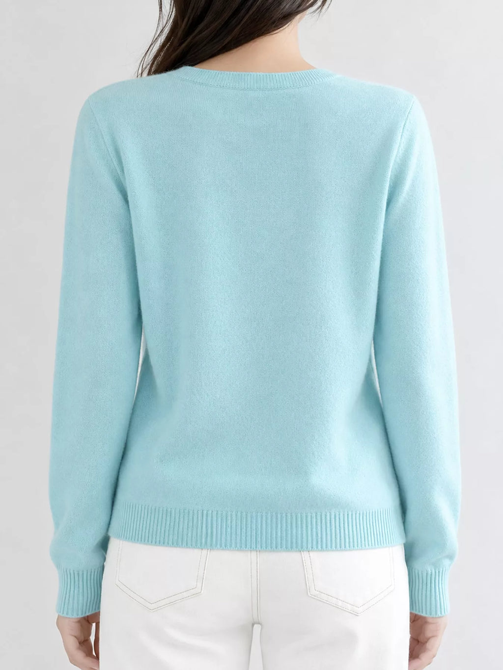 Crew-Neck Button-Down Cardigan
