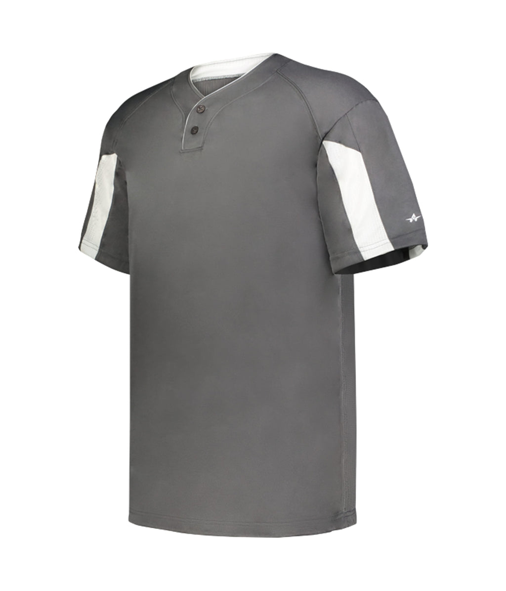 YOUTH STRIKER TWO-BUTTON BASEBALL JERSEY - MOISTURE-WICKING PERFORMANCE