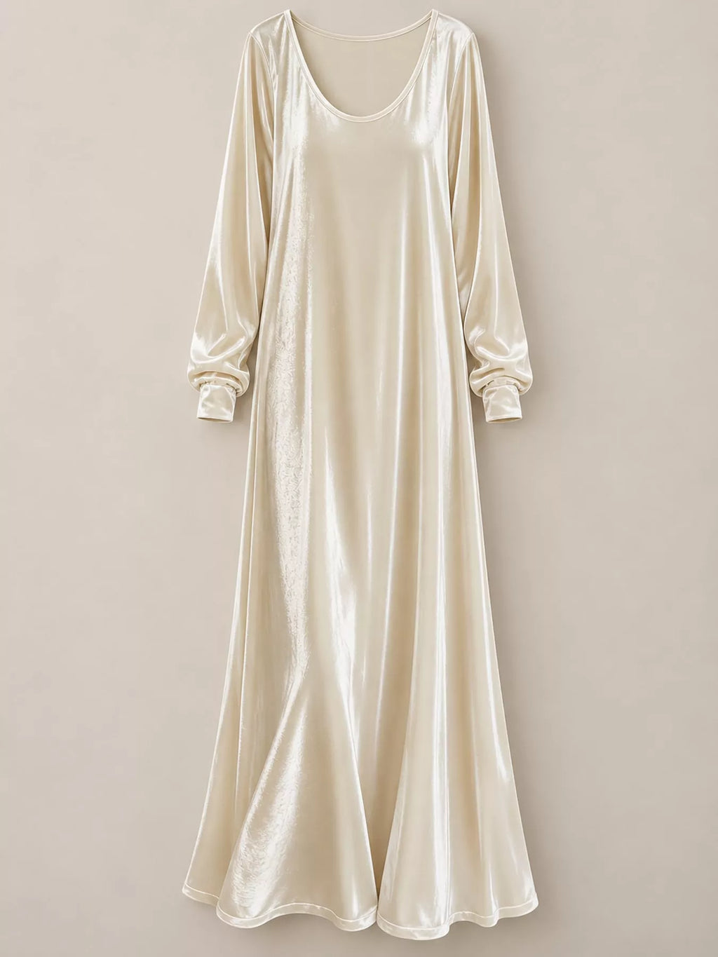 Velvet Long-Sleeve Maxi Dress