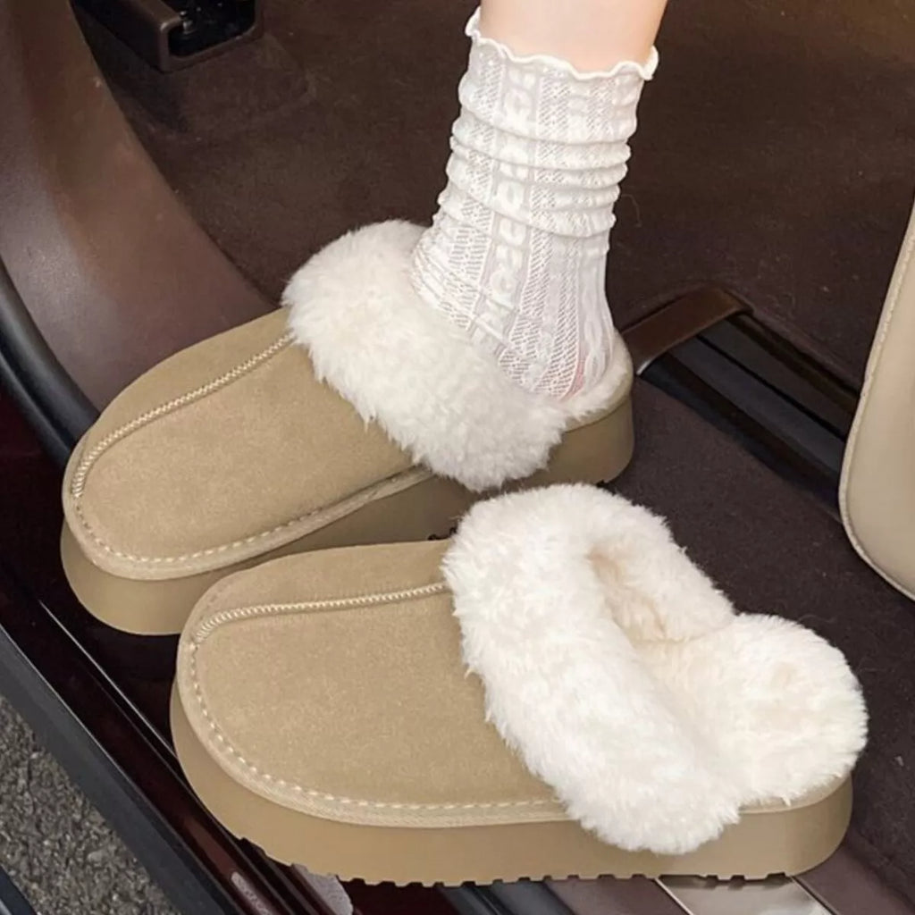 Round Toe Platform Slippers