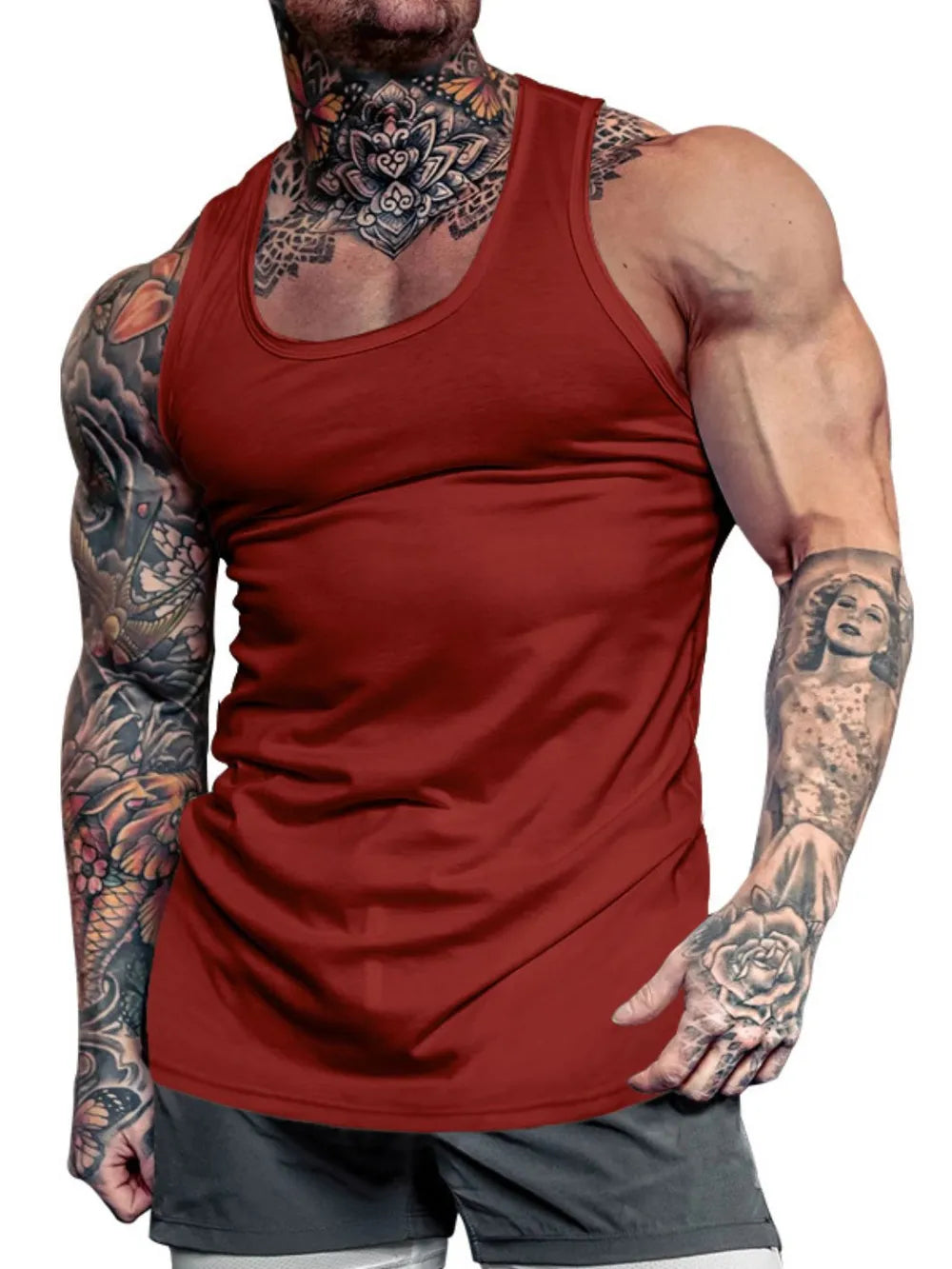 Men's Plus Size Round Neck Tank