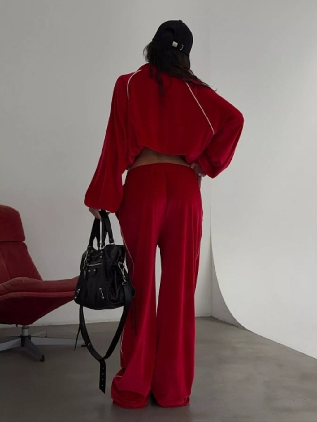 Zip Up Long Sleeve Top and Pants Set