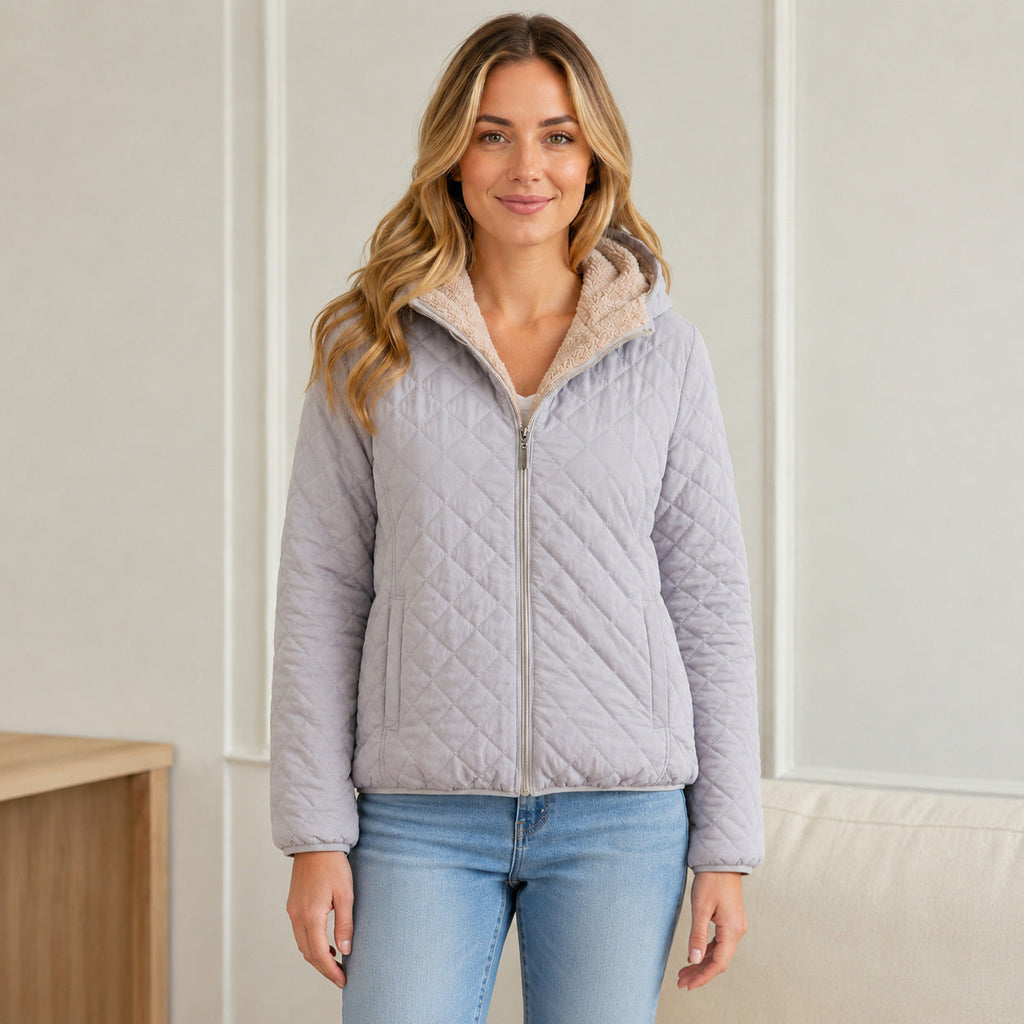 Womens Short Hooded Cotton-padded Coat
