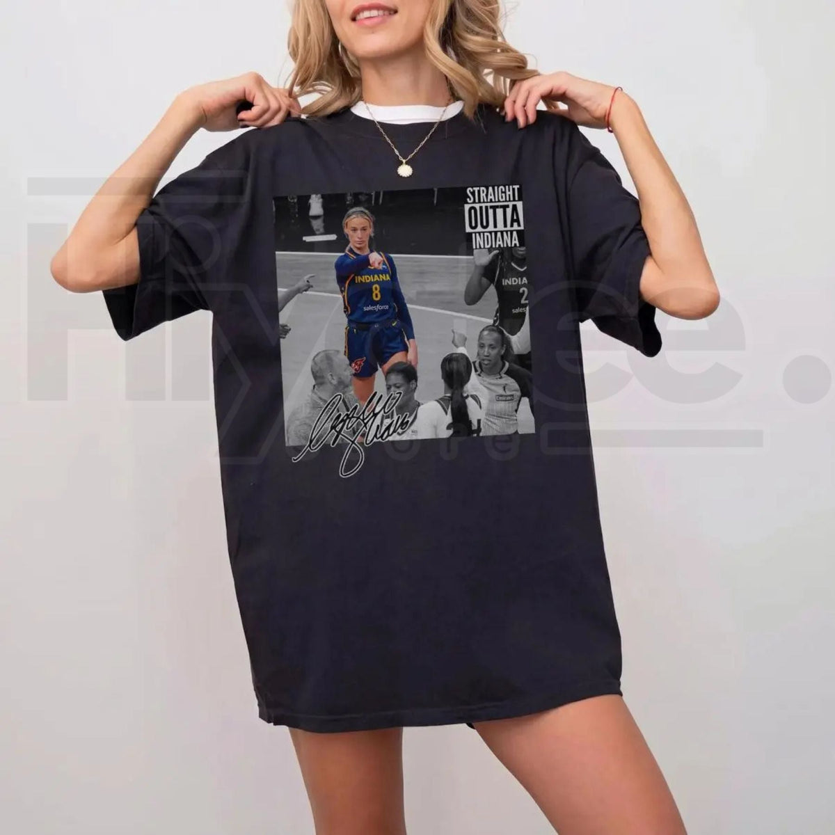 Graphic Sophie Straight Outta Basketball T-Shirt – Black & White Fan Graphic Tee