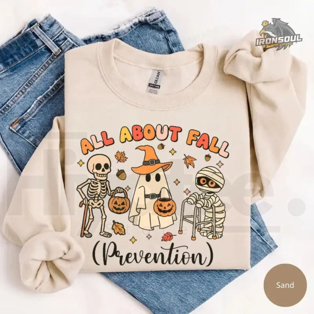 All About Fall Prevention Sweatshirt – Funny Physical Therapy PT OT Graphic Crewneck, Healthcare Worker Gift
