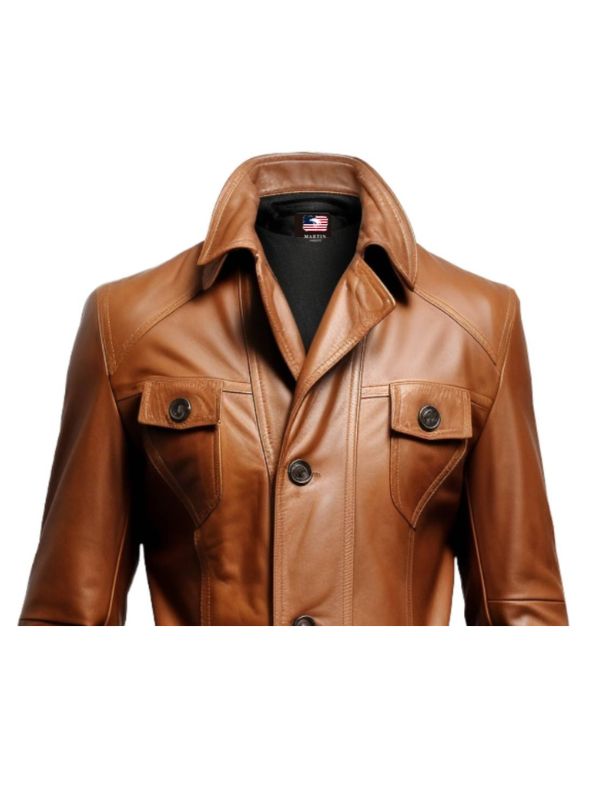 Men Vintage Hooded Leather Coat – Timeless Style and Comfort