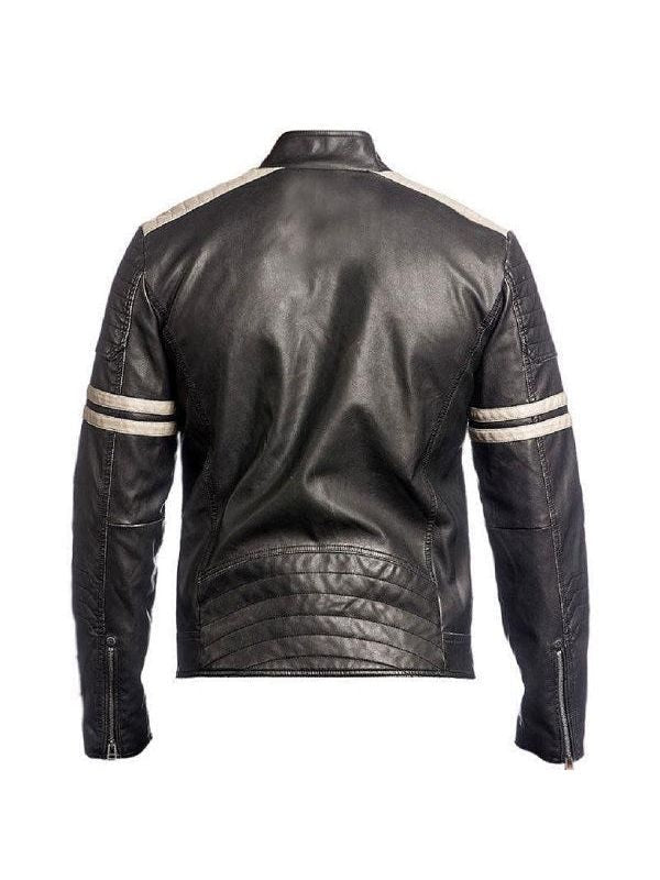 Cafe Racer Jacket Motorcycle Retro Moto black Leather Jacket