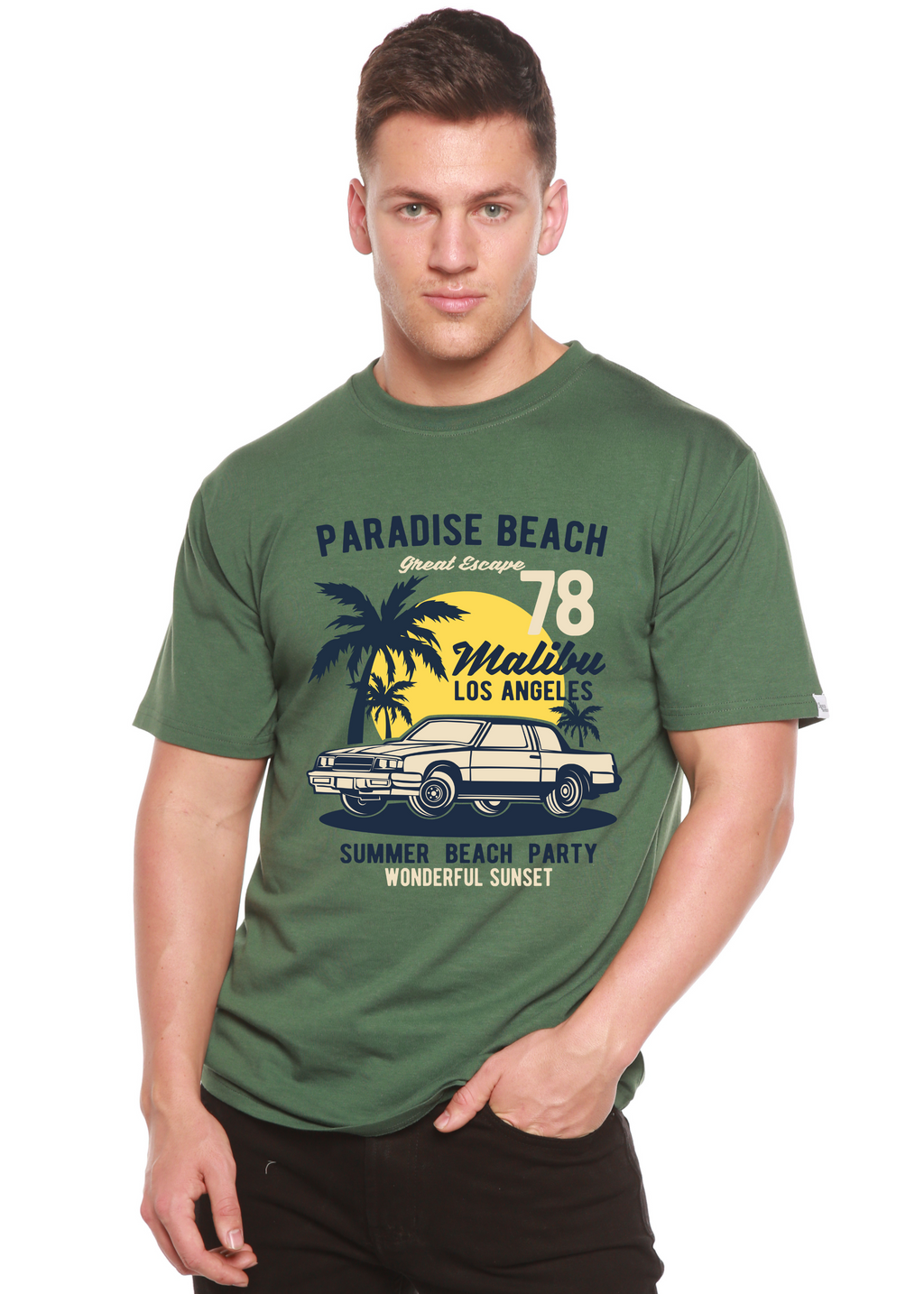 Paradise Beach Spun Bamboo® Men's Bamboo Viscose/Organic Cotton Short Sleeve Graphic T-Shirt