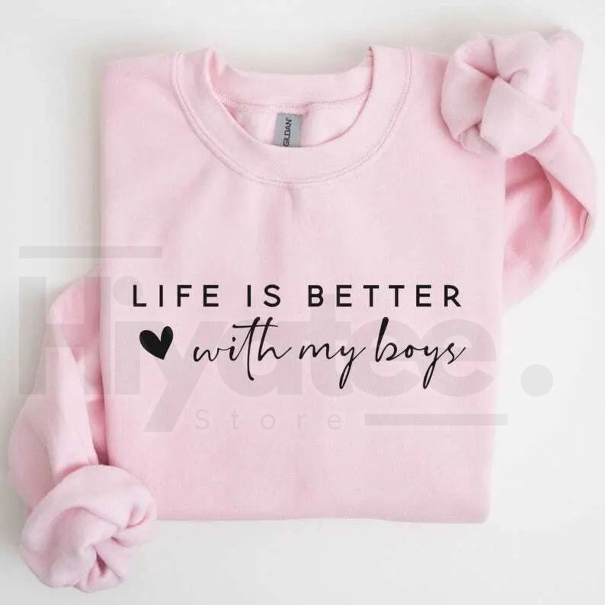 Life is Better With My Boys Sweatshirt: Mom of Boys Crewneck Mother's Day Gift