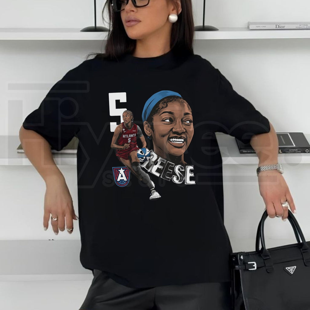 Angel Reese Basketball Graphic T-Shirt – Dual Image Sports Tribute Unisex Tee