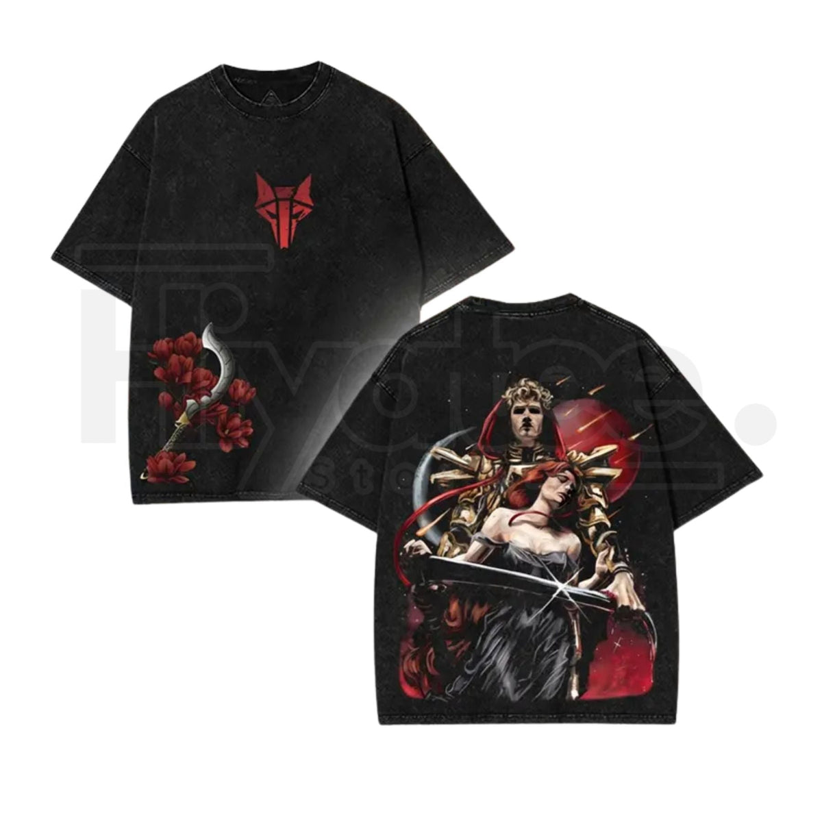 Reaper of Mars Vintage Washed T-Shirt – Dystopian Sci-Fi Oversized Cotton Graphic Tee