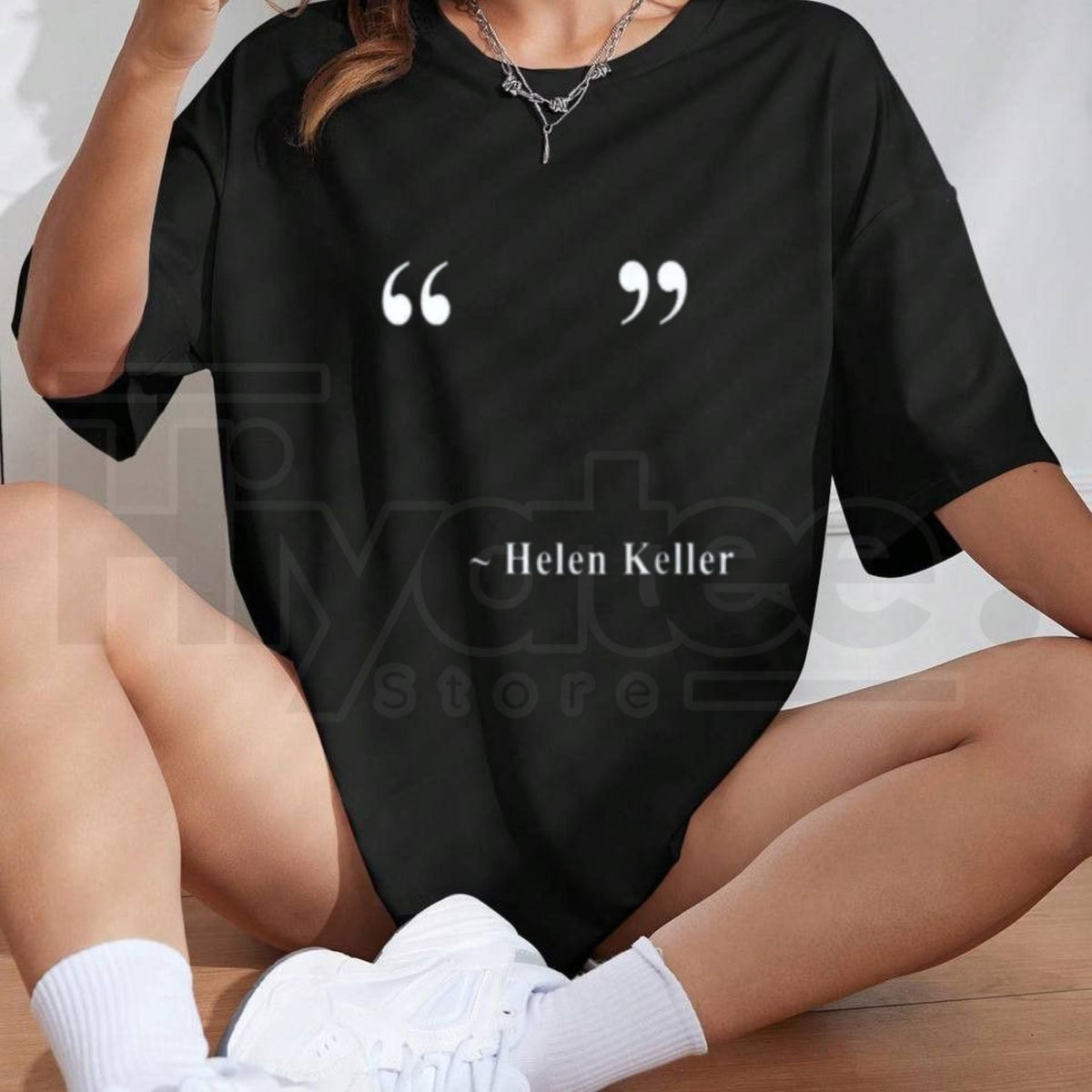 Women's Helen Keller Quote Graphic T-Shirt – Soft Casual Short Sleeve Top