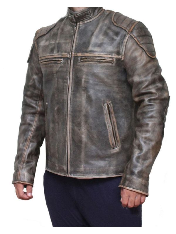 Men's Vintage Leather Biker Jacket