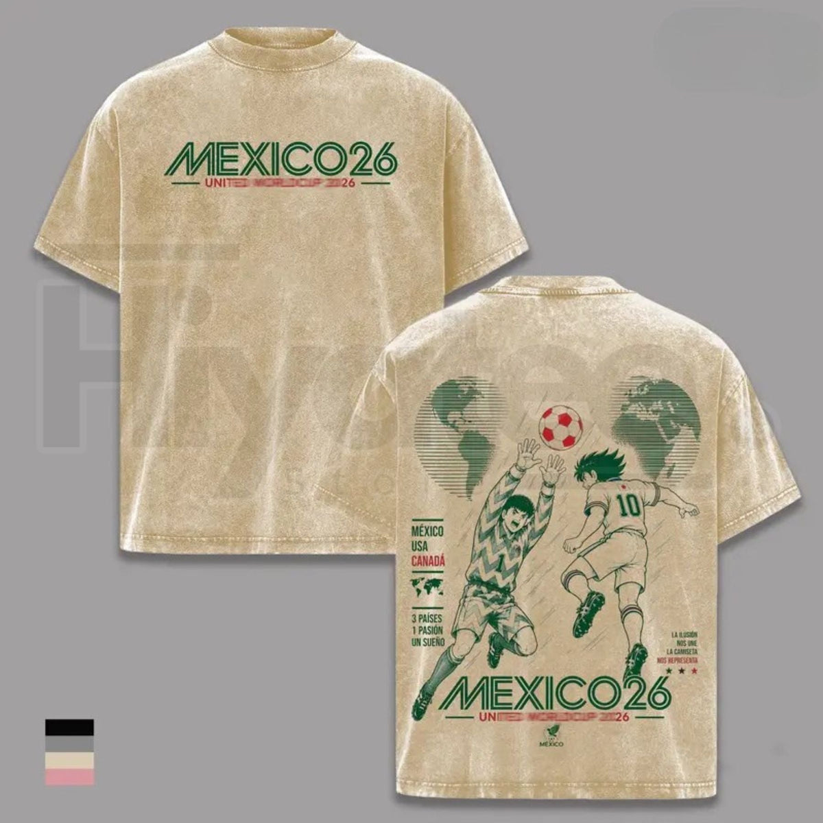 Mexico World Football Tour 2026 Vintage T-Shirt – Retro Anime Soccer Graphic Tee