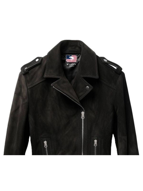 Men's Black Suede Biker Jacket