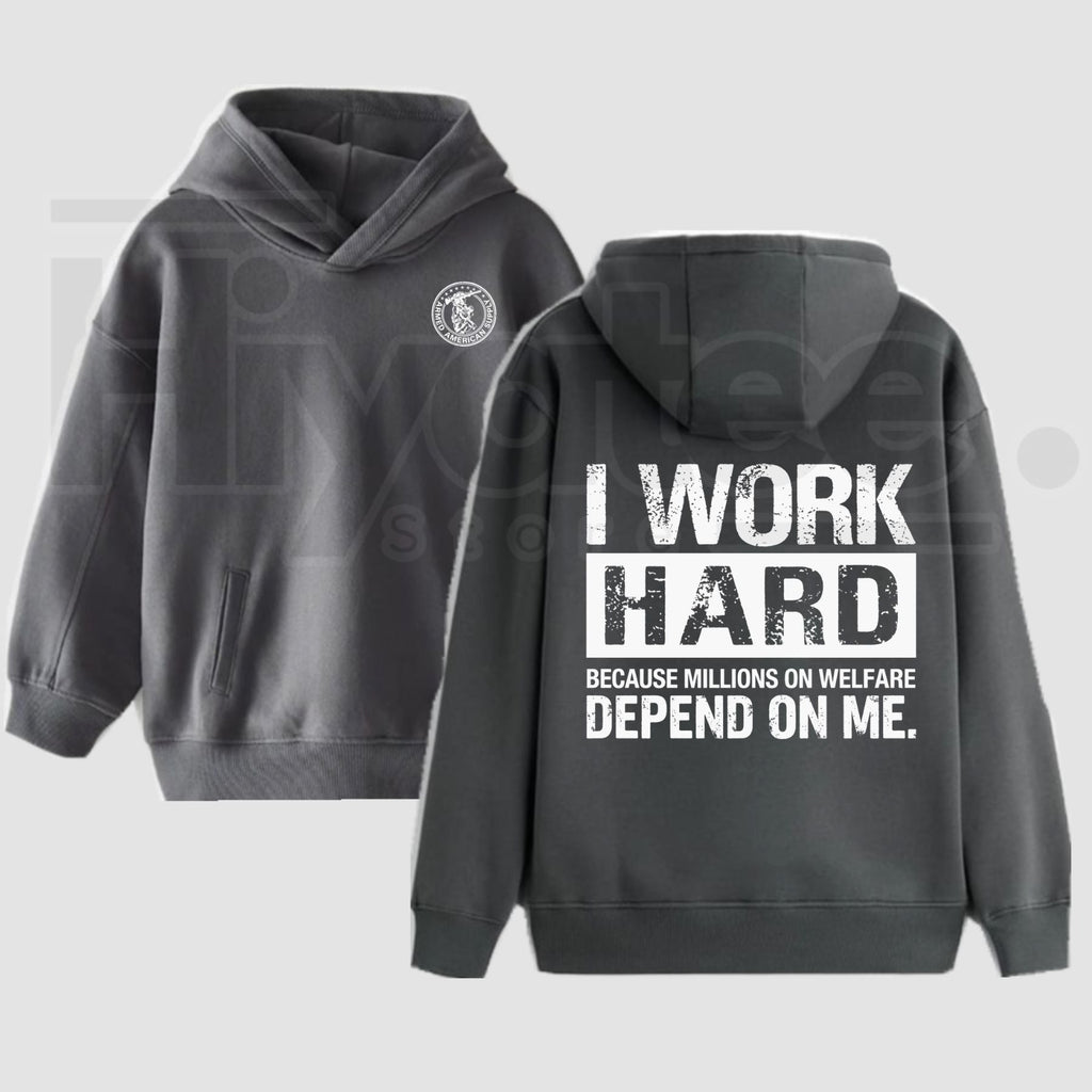 Welfare Safety Work Hoodie – Funny Sarcastic Blue Collar Graphic Pullover