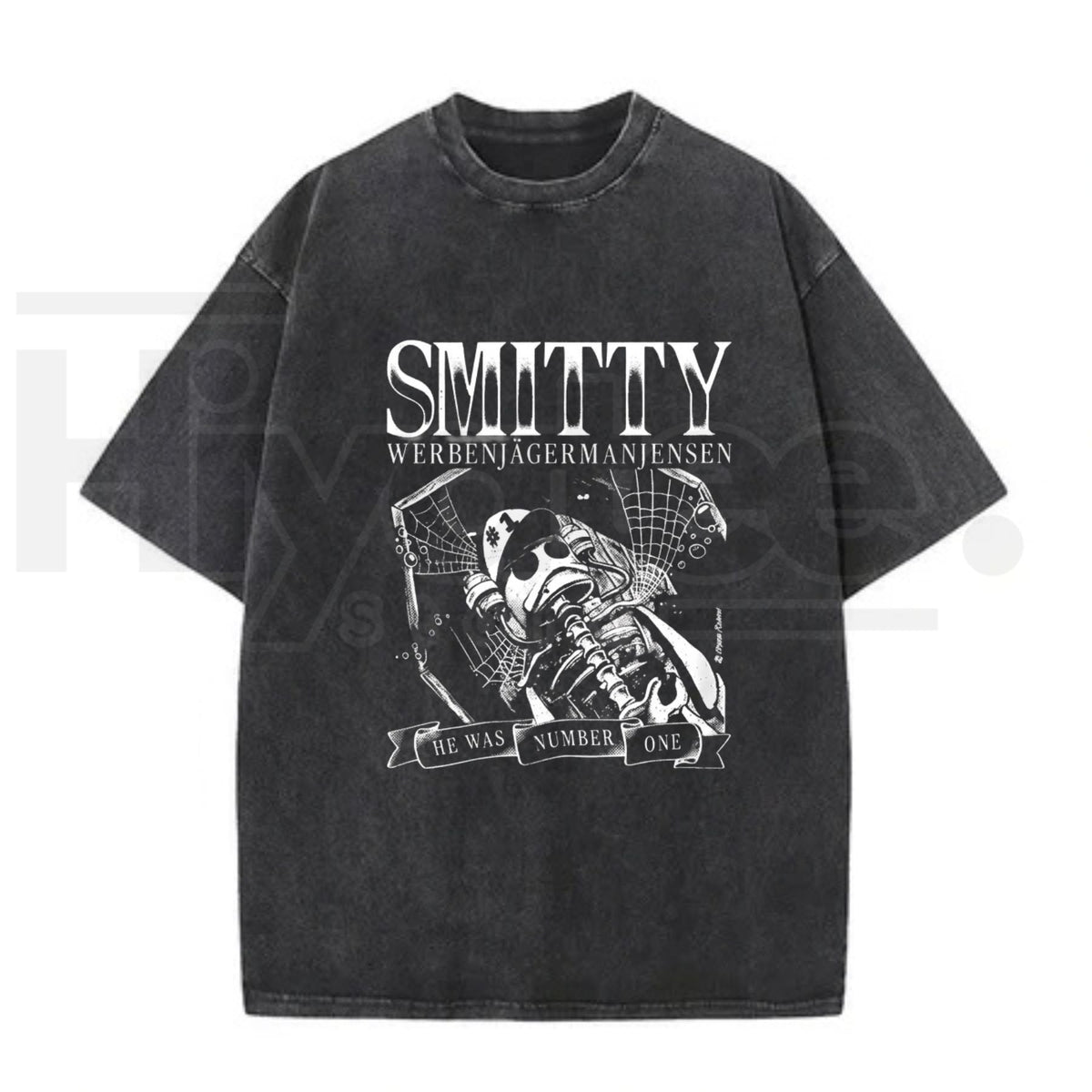 Grunge Bone Art Number One Graphic T-Shirt – Vintage Washed Y2K Streetwear Tee for Men & Women