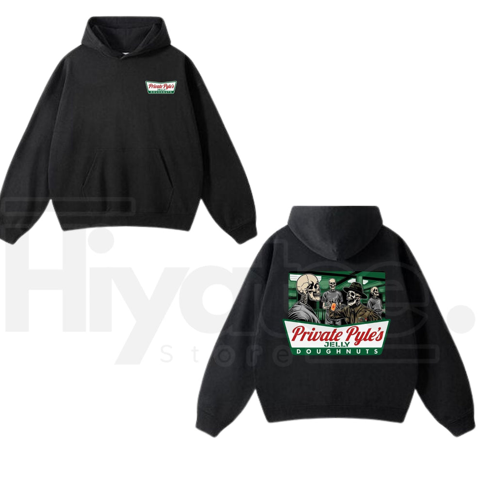 Private Pyle's Jelly Doughnuts Graphic Hoodie – Full Metal Jacket Movie Inspired Unisex Pullover
