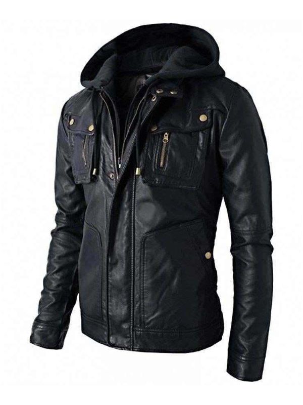 Men's New Brando Black Leather Biker Jacket