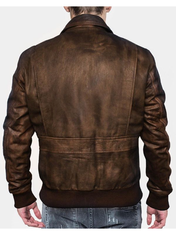 Men's Brown Distressed Flight A2 Leather Jacket