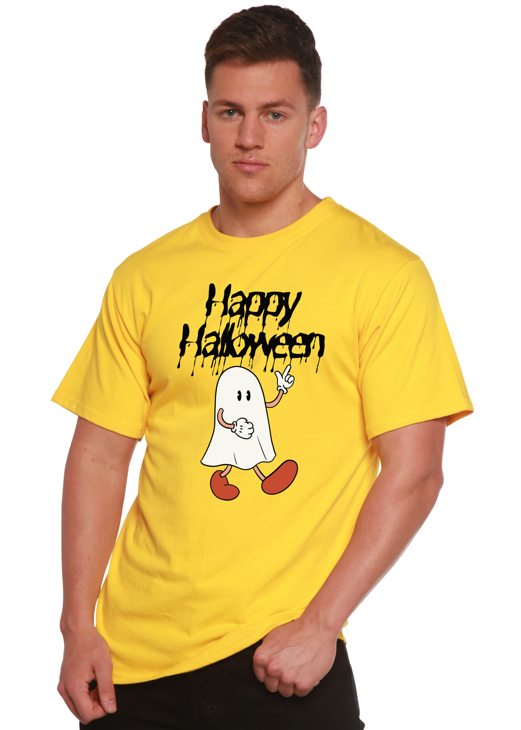 Happy Halloween Men's Bamboo Viscose/Organic Cotton Short Sleeve Graphic T-Shirt