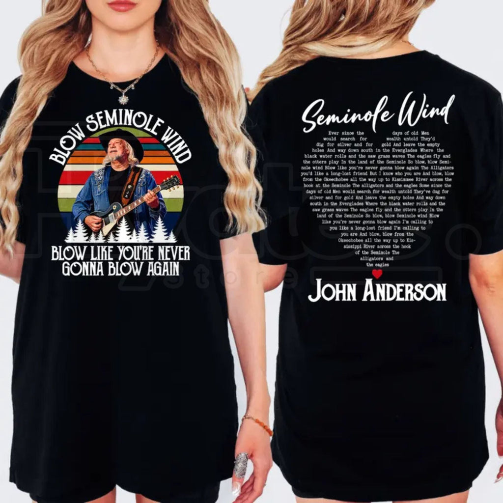 RIP John Anderson Seminole Wind T-Shirt – 1954-2026 Memorial Country Music Graphic Tee