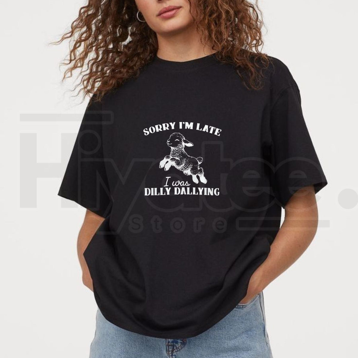 Sorry I'm Late I Was Dilly Dallying T-Shirt – Cute Baby Sheep Lamb Graphic Tee