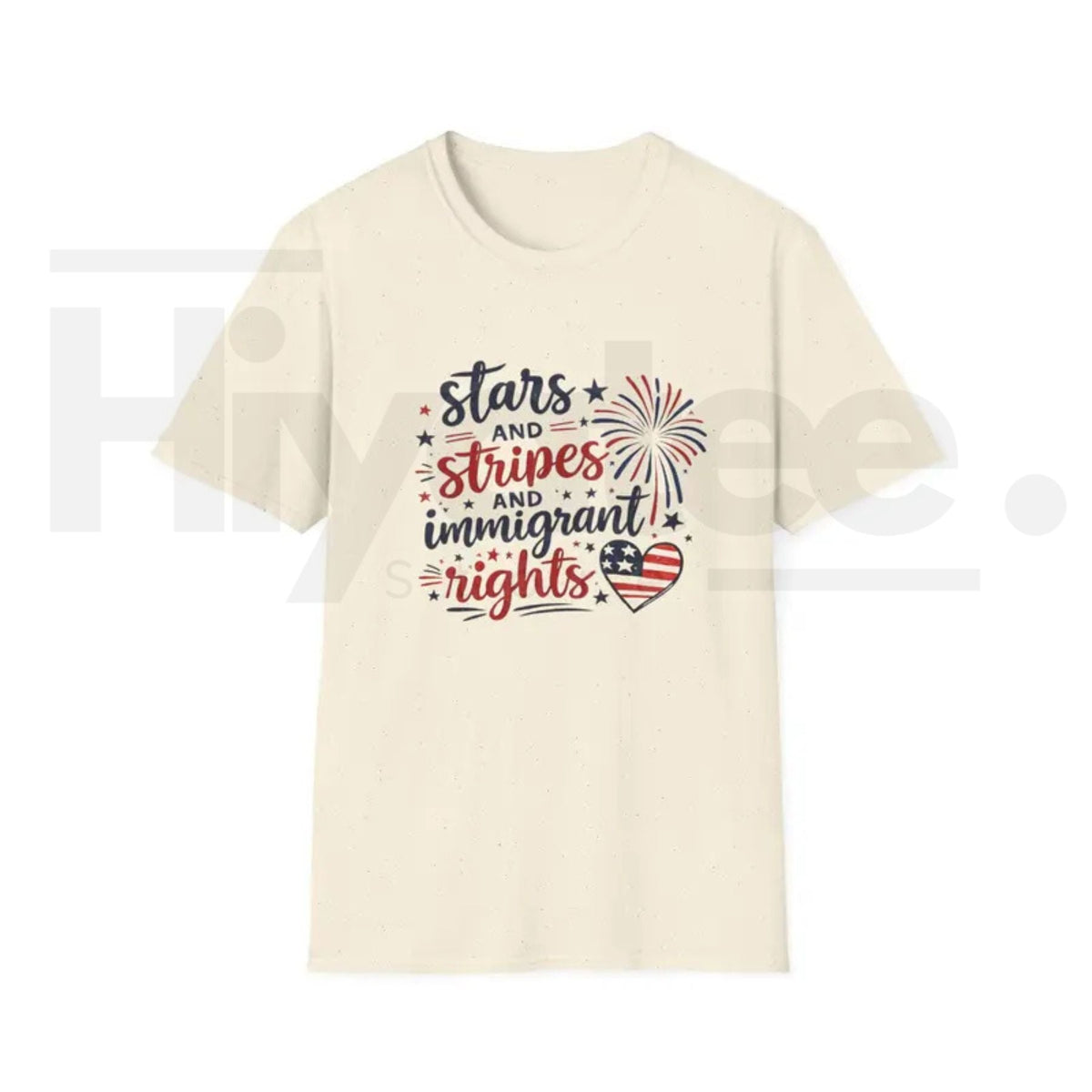 Stars and Stripes Immigrant Rights T-Shirt – Patriotic 4th of July Graphic Tee