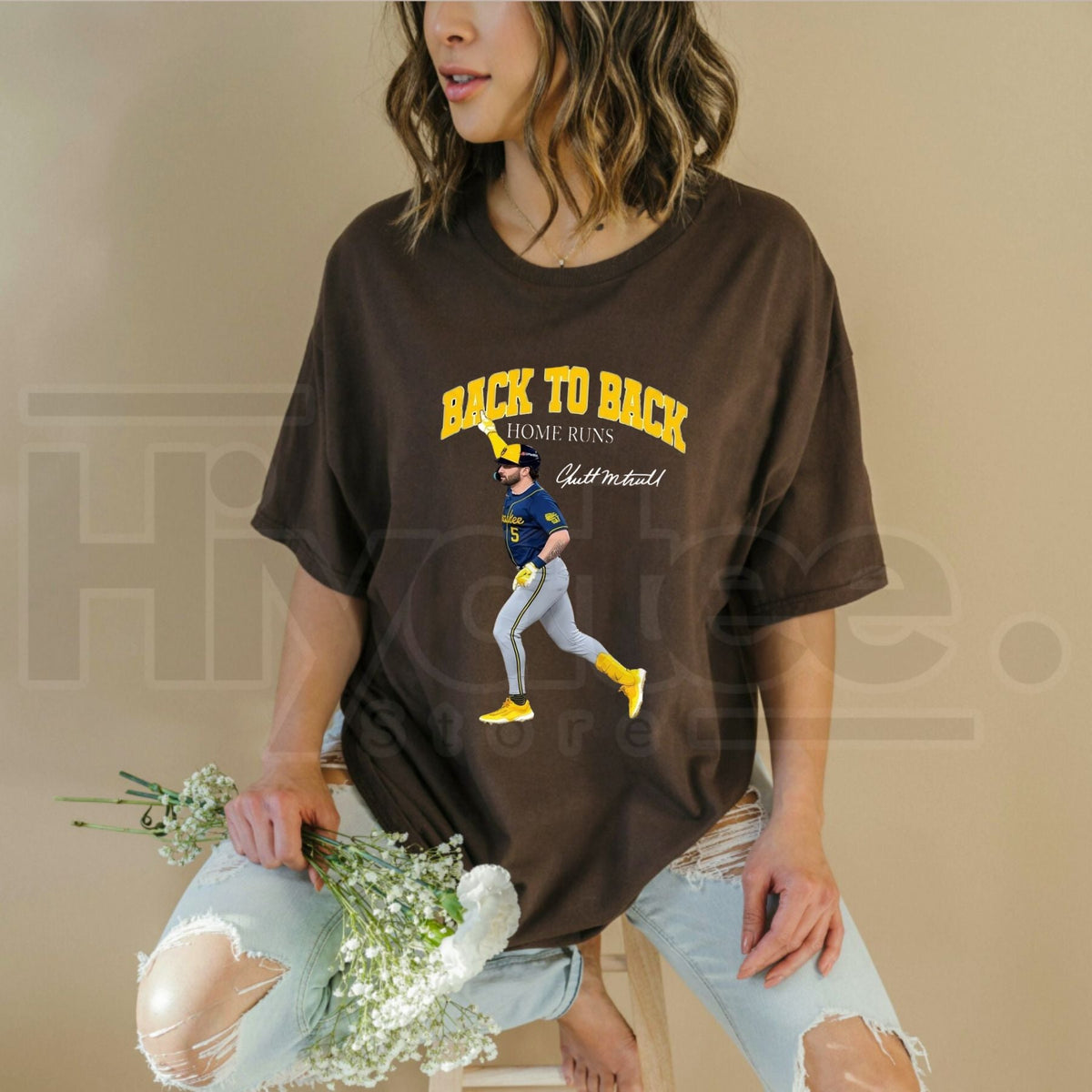 Garrett Mitchell Back To Back Home Run T-Shirt – Funny Baseball Game Day Graphic Tee