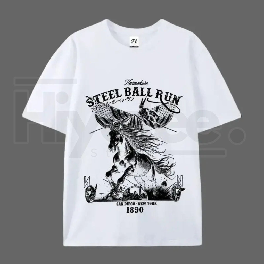 "Steel Ball Run" Horse Racing – SBR American Flag Graphic Top