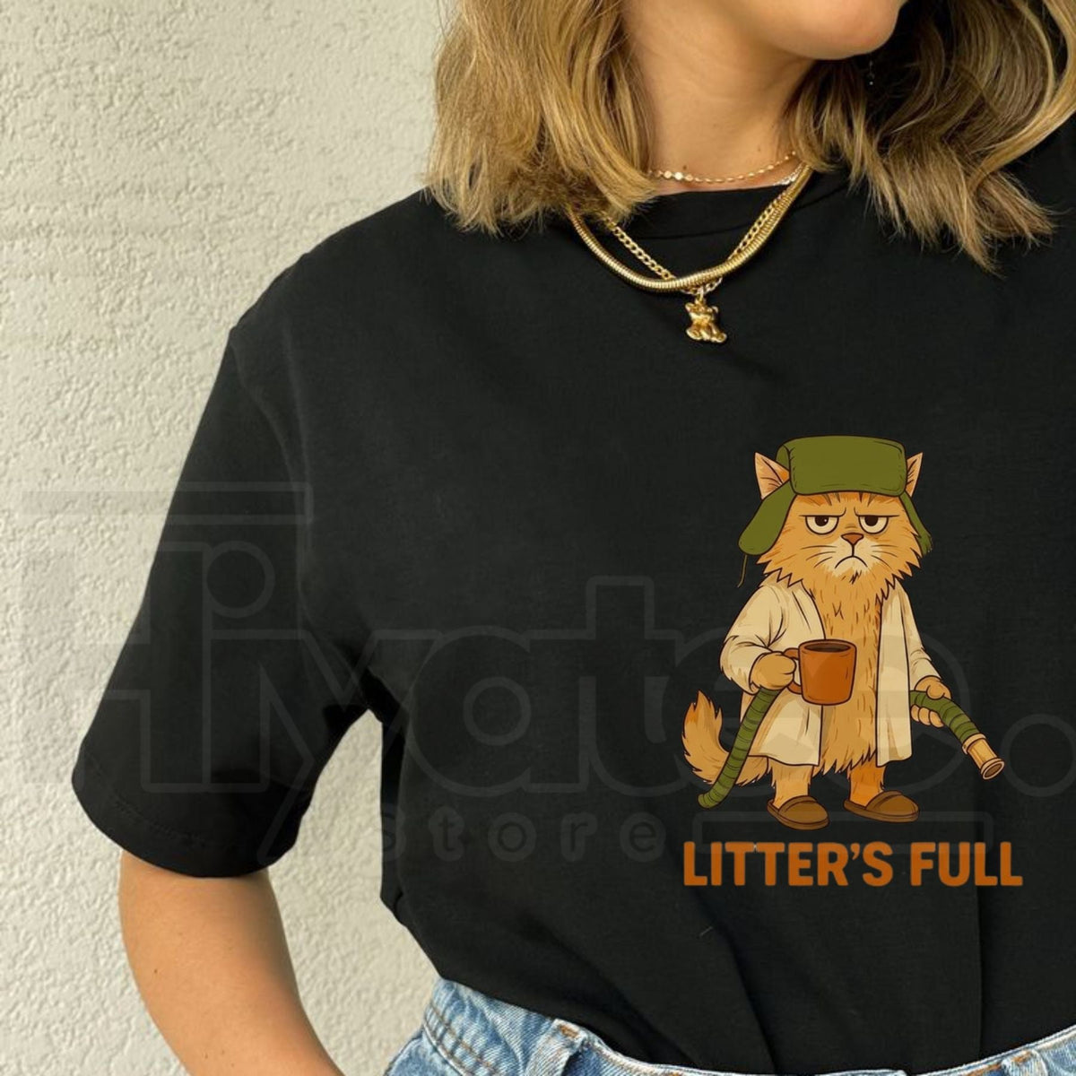 Litter’s Full Funny Cat Christmas T-Shirt – Retro Holiday Cat Lover Graphic Tee